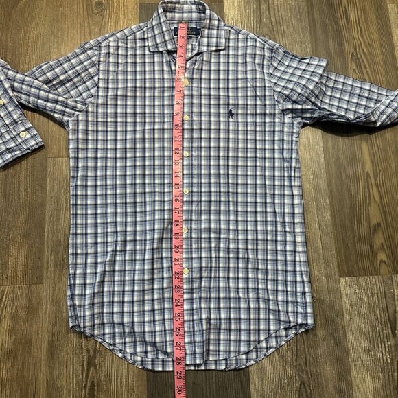 Polo Ralph Lauren Performance Shirt Classic Fit Size XS Plaid Blue White Pony - Picture 6 of 9